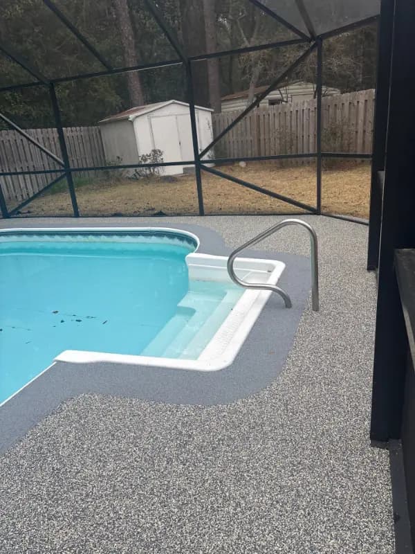 RevaFlex pool deck installation, panoramic view